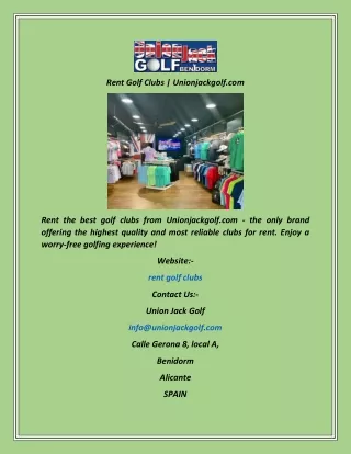 Rent Golf Clubs  Unionjackgolf