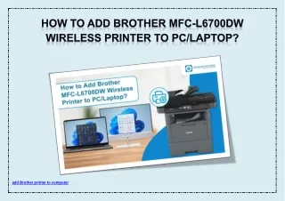 How to Add Brother MFC-L6700DW Wireless Printer to PC/Laptop?