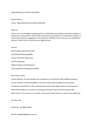 Digital Marketing Consultant Hyderabad