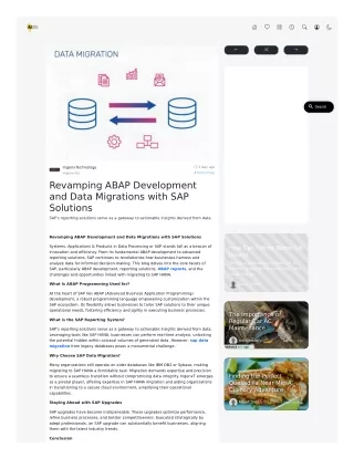 Revamping ABAP Development and Data Migrations with SAP Solutions