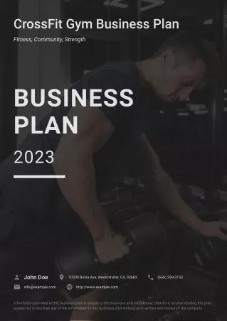 CrossFit Gym Business Plan Example Template