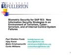 Biometric Security for SAP R3
