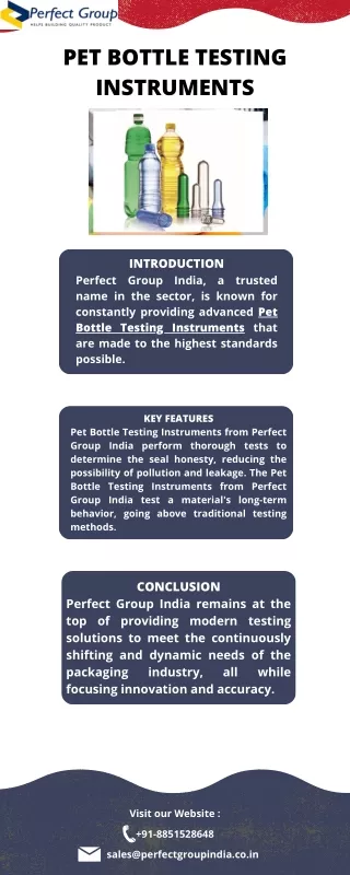 Pet bottle testing instruments | Perfect Group India