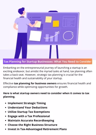 Tax Planning for Startup Businesses: What You Need to Consider