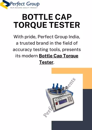 Bottle cap torque tester | Perfect Group India