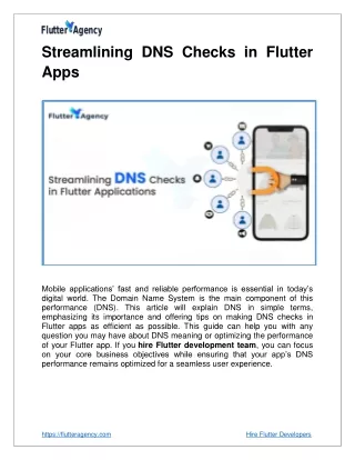 Streamlining DNS Checks in Flutter Apps