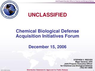 Chemical Biological Defense Acquisition Initiatives Forum