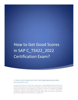 How to Get Good Scores in SAP C_TS422_2022 Certification Exam