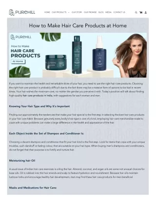 How to Make Hair Care Products at Home