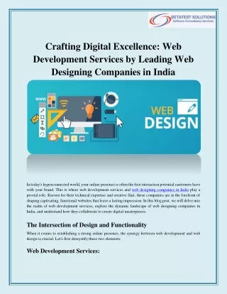 Crafting Digital Excellence Web Development Services by Leading Web Designing Companies in India