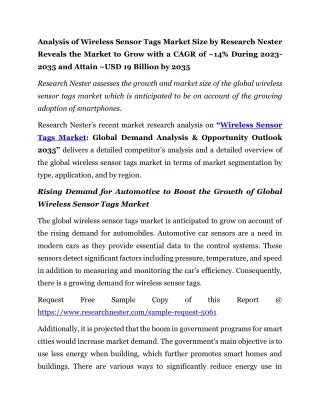 Global Wireless Sensor Tags Market