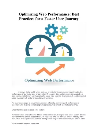 Optimizing Web Performance Best Practices for a Faster User Journey