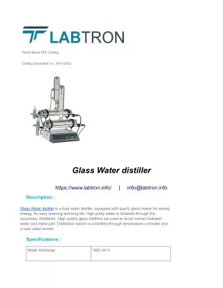 Glass Water distiller