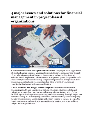 4 major issues and solutions for financial management in project-based organizations