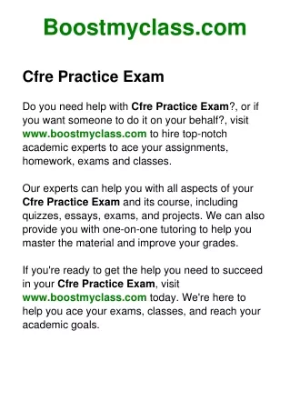 Cfre Practice Exam