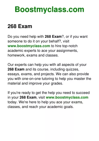 268 Exam