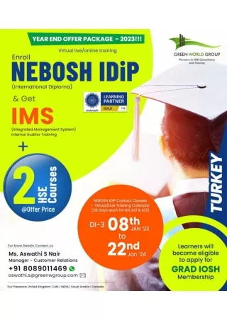 Make Your Resume in Top Priorty  with the Acclaimed Nebosh I Dip in Turkey from GWG