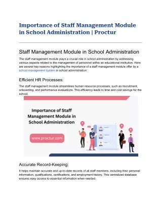 Importance of Staff Management Module in School Administration | Proctur