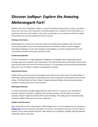 Discover Jodhpur