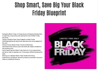 Shop Smart, Save Big Your Black Friday Blueprint