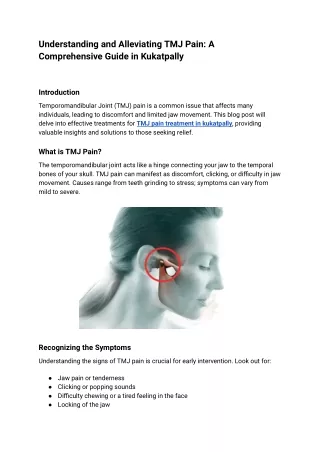 tmj pain treatment in kukatpally