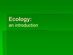 Ecology: an introduction