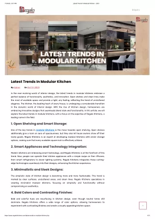 Latest Trends In Modular Kitchen - 2023