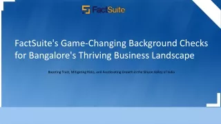 FactSuite's Game-Changing Background Checks for Bangalore's Thriving Business Landscape