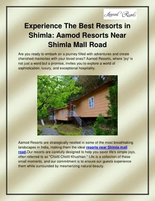 Best resorts in Shimla