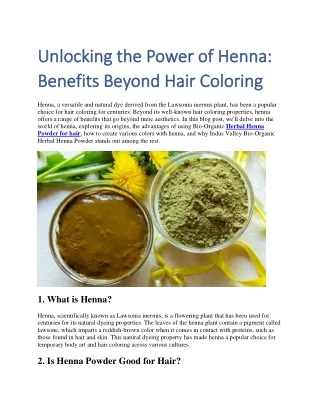 Unlocking the Power of Henna Benefits Beyond Hair Coloring