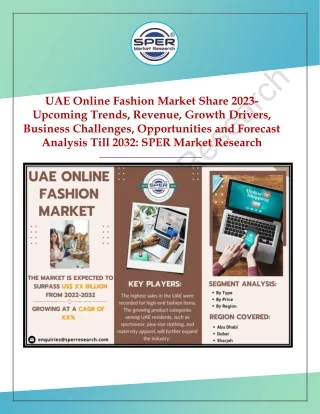 UAE Online Fashion Market Size, Share and Trends till 2033: SPER Market Research