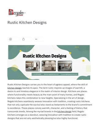 Rustic Kitchen Designs