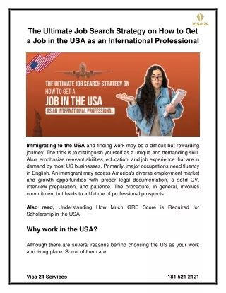 The Ultimate Job Search Strategy on How to Get a Job in the USA as an International Professional