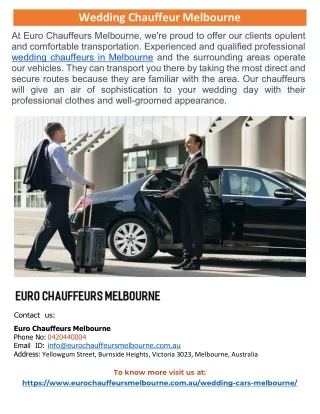 Wedding Chauffeur Melbourne