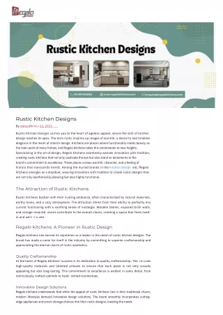 Rustic Kitchen Designs