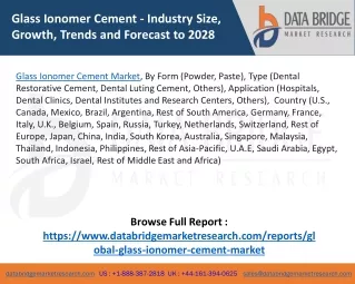 Glass Ionomer Cement Market