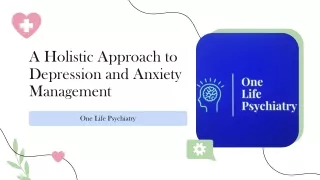 A Holistic Approach to Depression and Anxiety Management