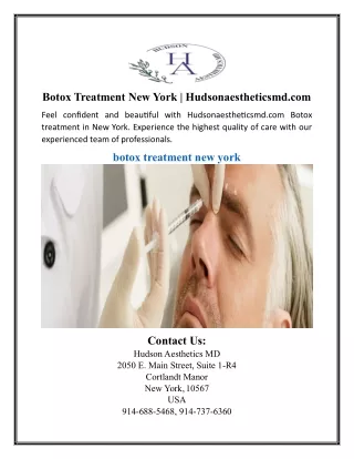 Botox Treatment New York | Hudsonaestheticsmd.com