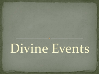 Divine Events, an Events Organizer and Planner
