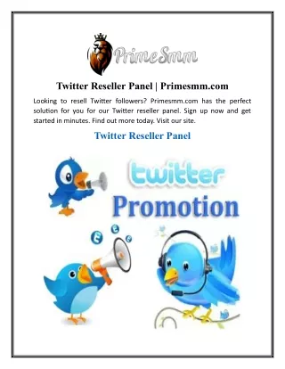 Twitter Reseller Panel | Primesmm.com