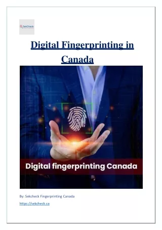 Digital Fingerprinting in Canada