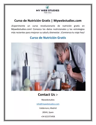 Curso de Nutrición Gratis