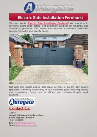 Electric Gate Installation Fernhurst