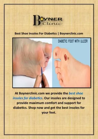 Best Shoe Insoles For Diabetics | Boynerclinic.com