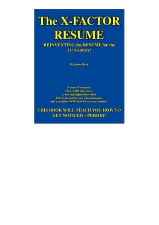 download⚡️ free (✔️pdf✔️) The XFactor Resume Reinventing the Resume for the 21st