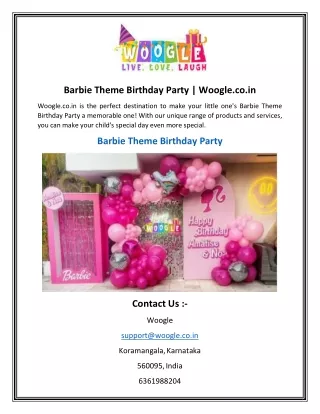 Barbie Theme Birthday Party