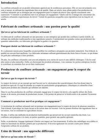 Un producteur de confiture artisanale engagé pour le respect du terroir