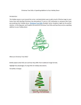 Christmas Tree SVGs: A Sparkling Addition to Your Holiday Décor