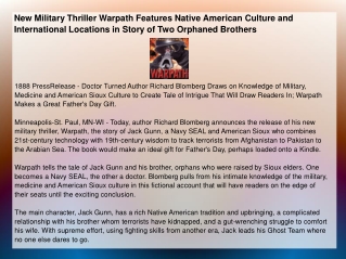 New Military Thriller Warpath Features Native American