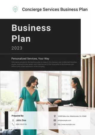 Concierge Services Business Plan Example